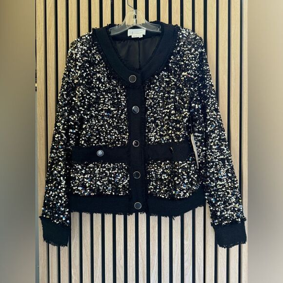 Anthropologie Sequin Button Pocket Cardigan - Picture 5 of 6